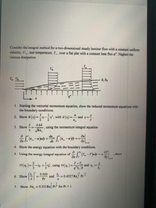 Consider the integral method for a two-dimensional | Chegg.com