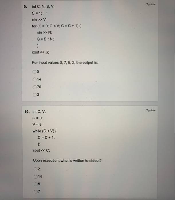 Solved 7 Points Int C L N V Cin V Cin L For C Chegg Com