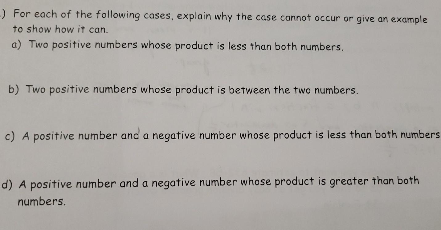 Solved -) For each of the following cases, explain why the | Chegg.com