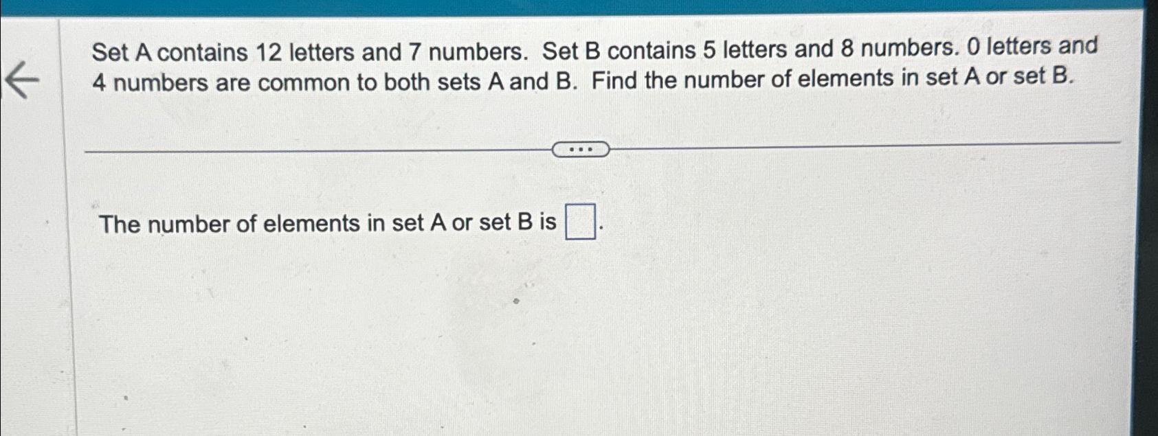 Solved Set A Contains 12 Letters And 7 Numbers. Set B | Chegg.com