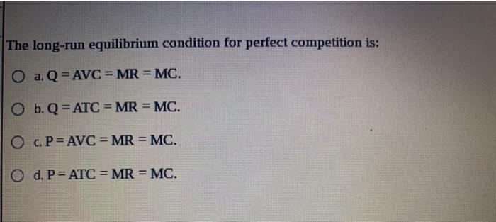 Solved Which of the following is true of a perfectly | Chegg.com