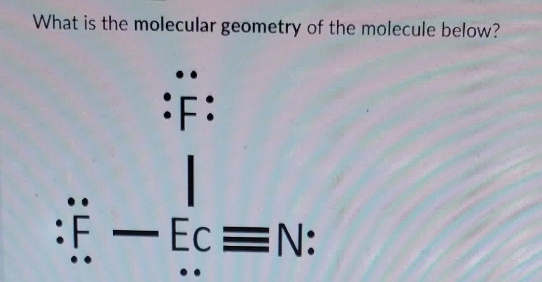 Solved What is the molecular geometry of the molecule below? | Chegg.com