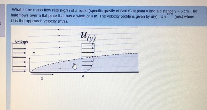 Solved What is the mass flow rate (kg/s) of a liquid | Chegg.com