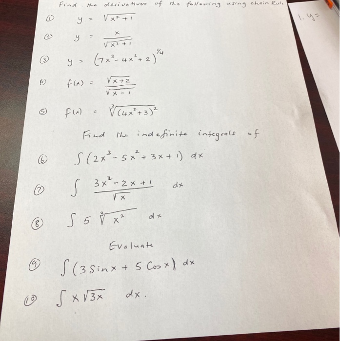 Chein Rule Solved of the following using chein Rule O find y the | Chegg.com