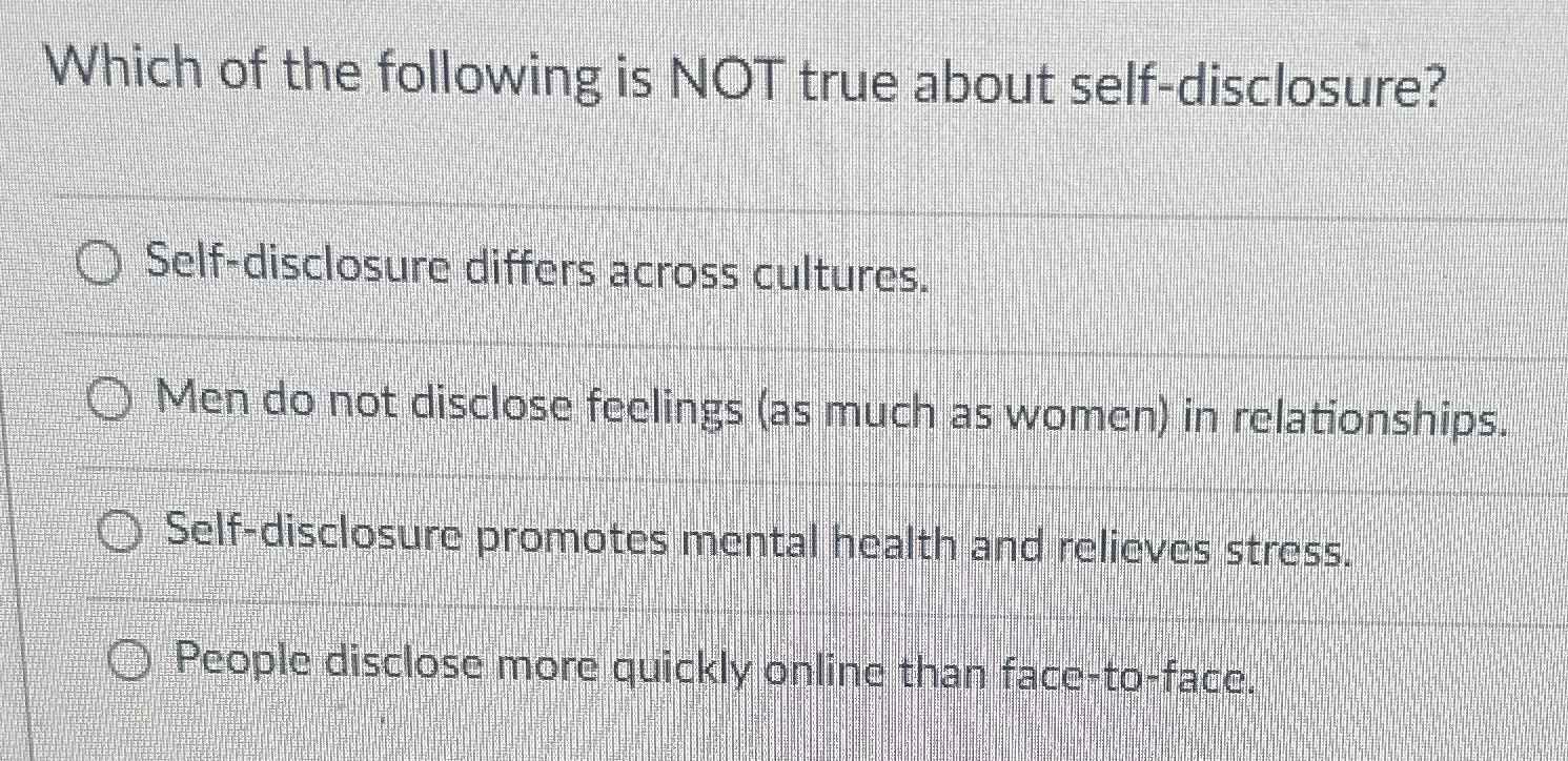 Solved Which of the following is NOT true about | Chegg.com