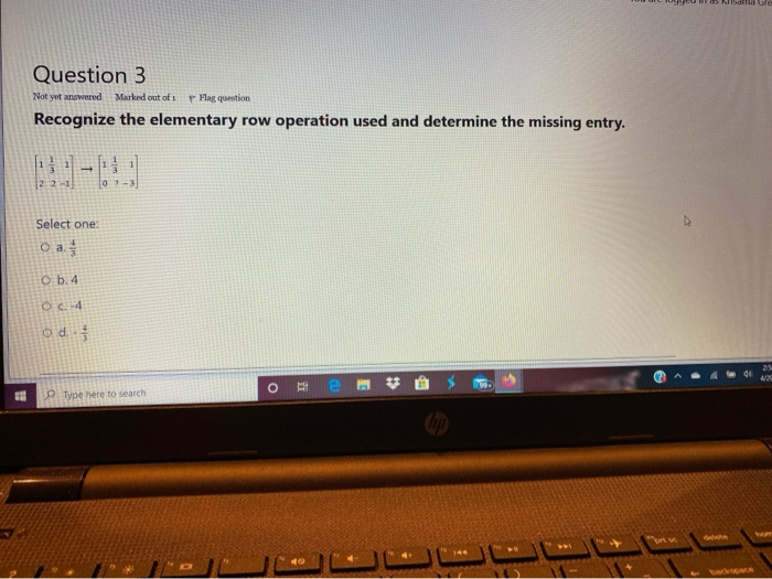 Solved Question 3 Not yet answered Marked out of s p Hlag | Chegg.com