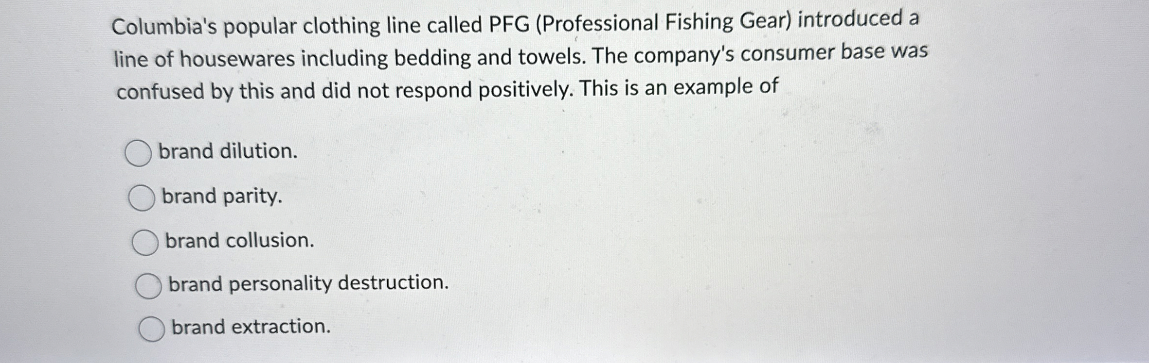 Solved Columbia's popular clothing line called PFG