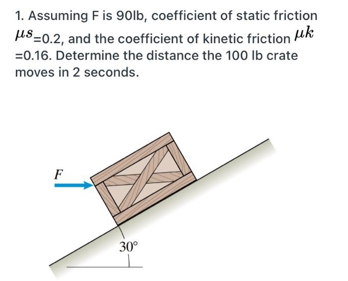 solved-1-assuming-f-is-90lb-coefficient-of-static-friction-chegg