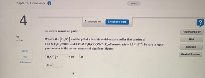 Solved Chapter 19 Homework. Saved 4 1 Attempts Te Check My | Chegg.com