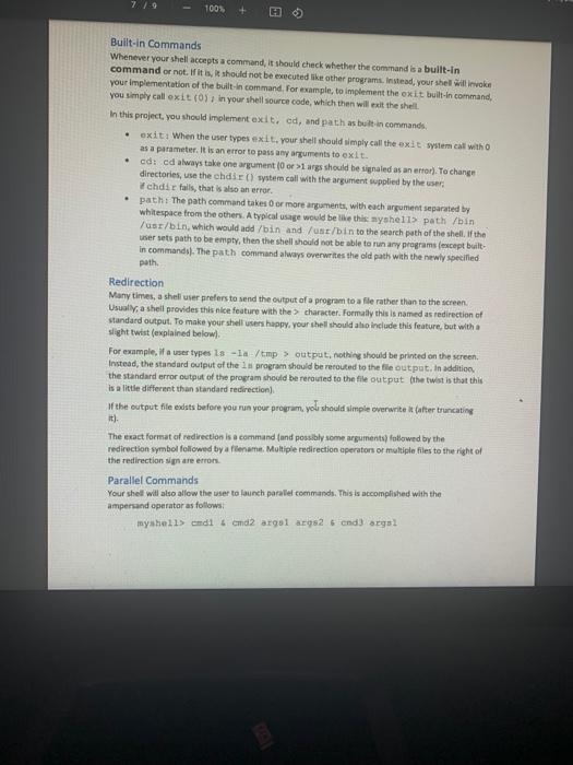 Project 2 Developing A Linux Shell In This Project Chegg Com