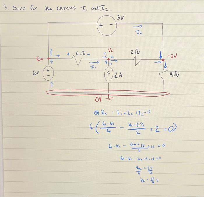 Solved 3. Solve for the currents I1 and I2. (9) | Chegg.com