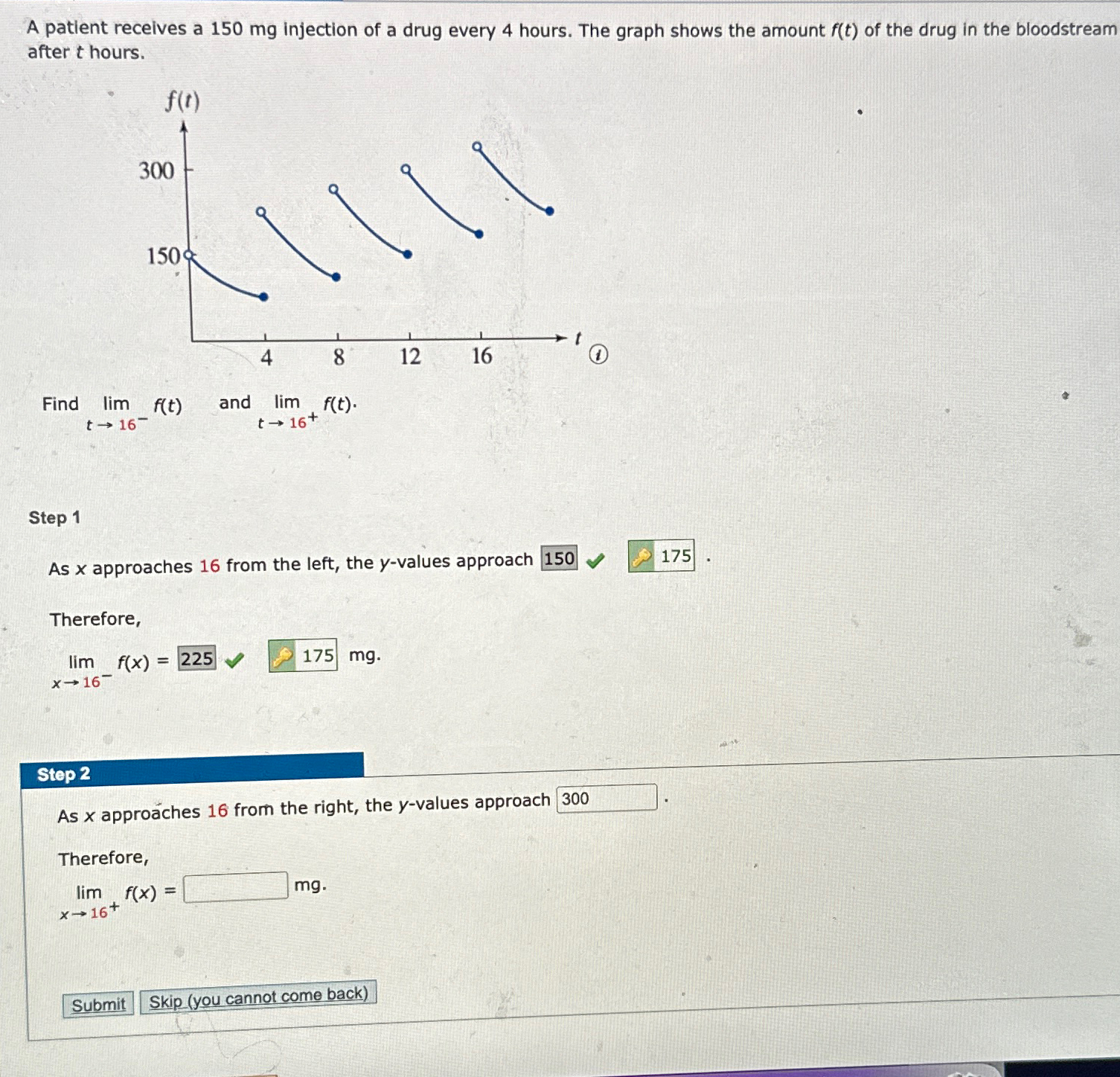 Solved A patient receives a 150mg ﻿injection of a drug every | Chegg.com