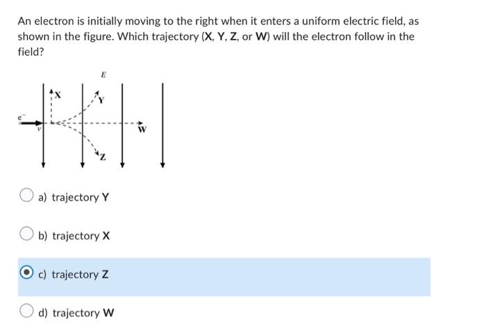 Solved An electron is initially moving to the right when it | Chegg.com