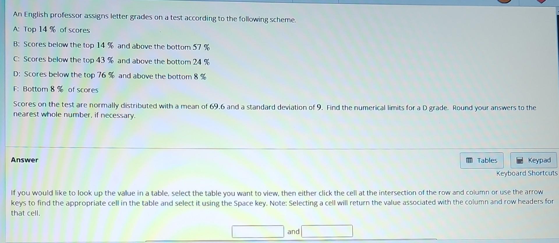 Solved An English Professor Assigns Letter Grades On A Test | Chegg.com