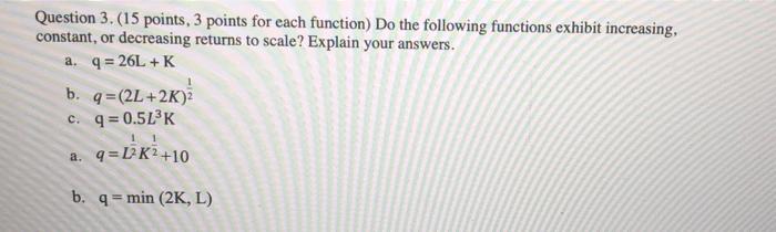 Solved Question 3. (15 points, 3 points for each function) | Chegg.com