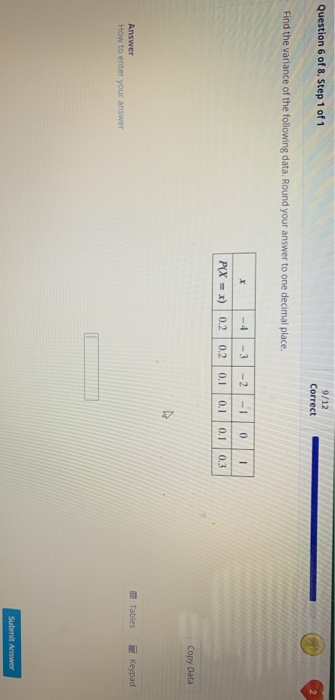 Solved Question 6 of 8, Step 1 of 1 9/12 Correct Find the | Chegg.com