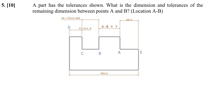 5. [10] ﻿A part has the tolerances shown. What is the | Chegg.com