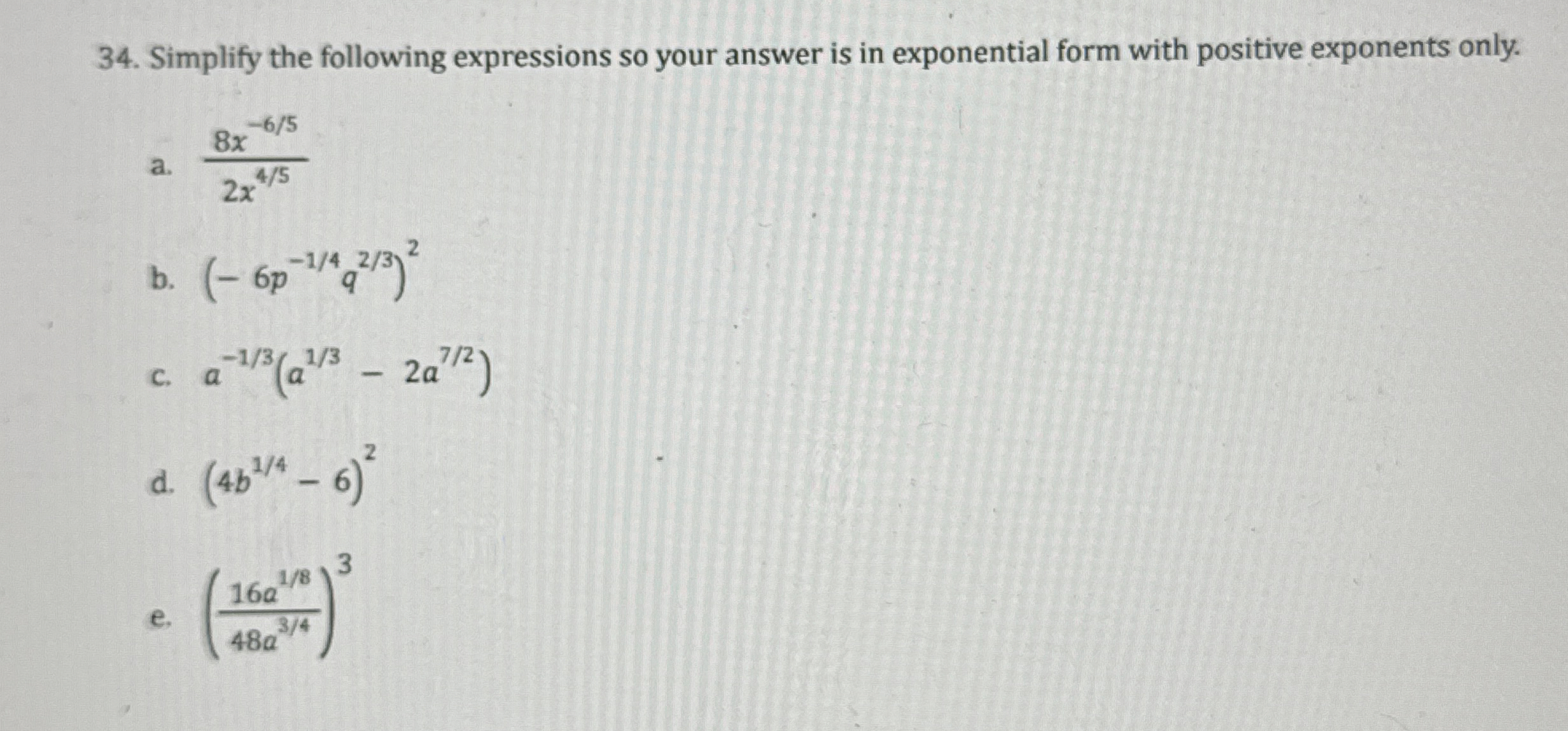 Solved Simplify the following expressions so your answer is | Chegg.com