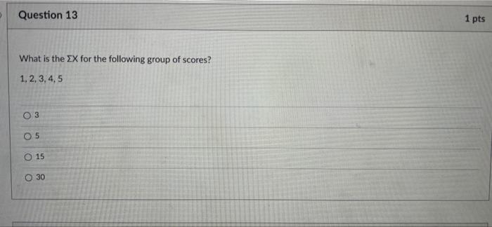 Solved Question 13 1 pts What is the EX for the following | Chegg.com