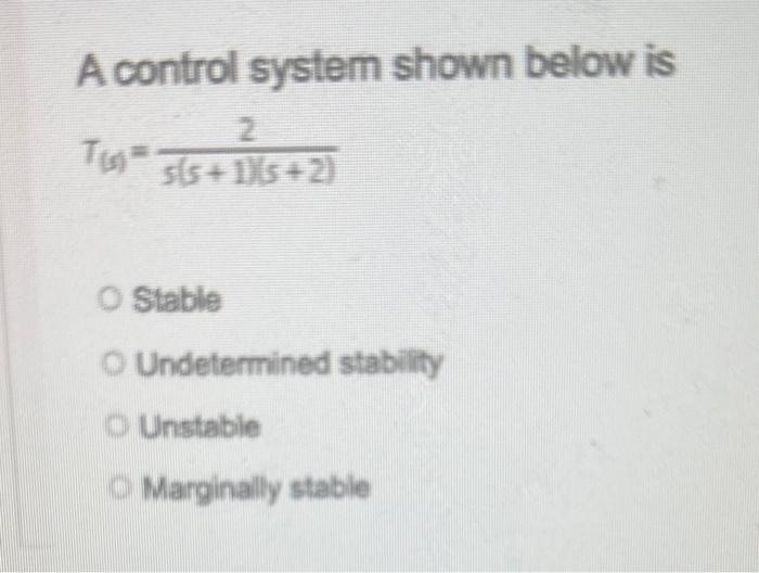Solved A control system shown below is T(s)=s(s+1)(s+2)2 | Chegg.com