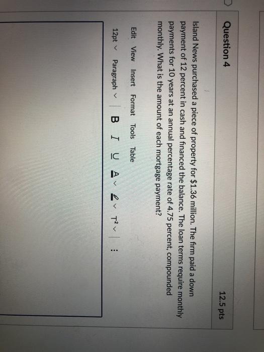 Solved Question 3 12.5 pts You are comparing two investment | Chegg.com