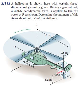 Solved 2/132 ﻿A helicopter is shown here with certain | Chegg.com