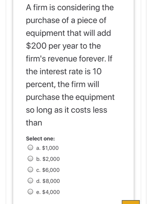 Solved A firm is considering the purchase of a piece of | Chegg.com