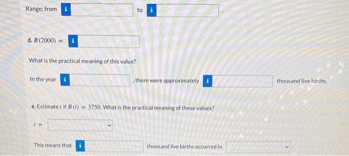 Solved The Following Graph Shows Live Births, B(t), Over | Chegg.com