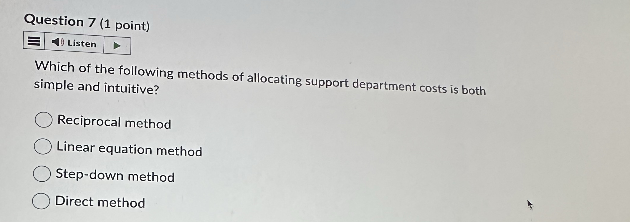 Solved Question 7 (1 ﻿point)ListenWhich of the following | Chegg.com