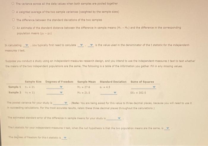 Solved 4. Differentiating pooled variance and the estimated | Chegg.com