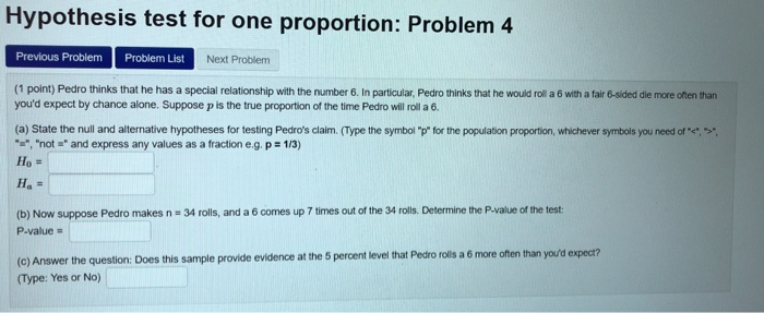 Solved Hypothesis test for one proportion: Problem 4 | Chegg.com