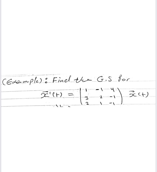 Solved (Example): Find the G.S for | Chegg.com