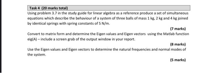 Solved Task 4 ( 20 Marks Total) Using Problem 3.7 In The | Chegg.com