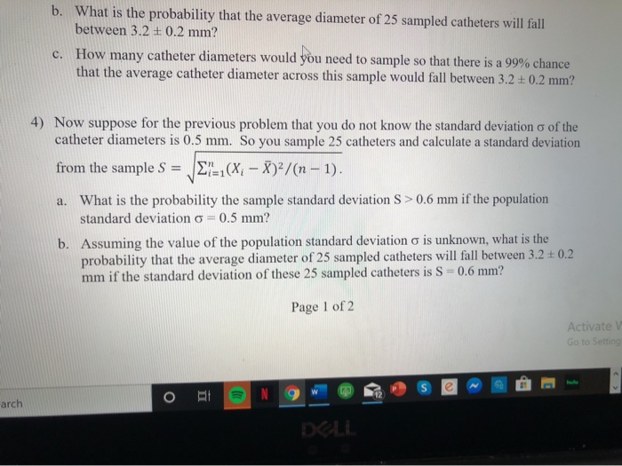 Solved b. What is the probability that the average diameter | Chegg.com