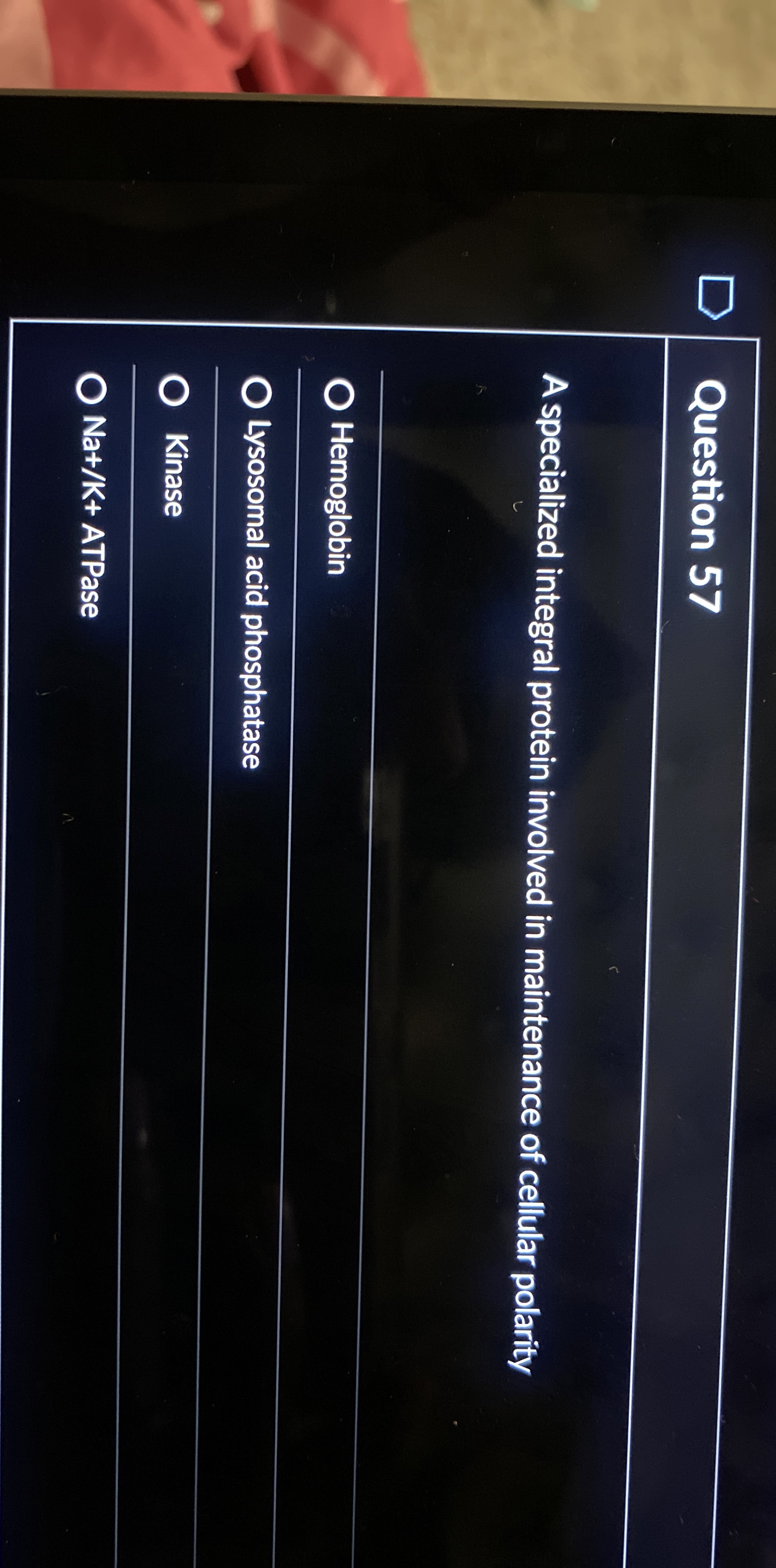 Solved Question 57A specialized integral protein involved in | Chegg.com