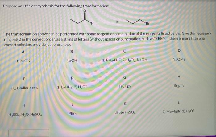 Solved Propose an efficient synthesis for the following | Chegg.com