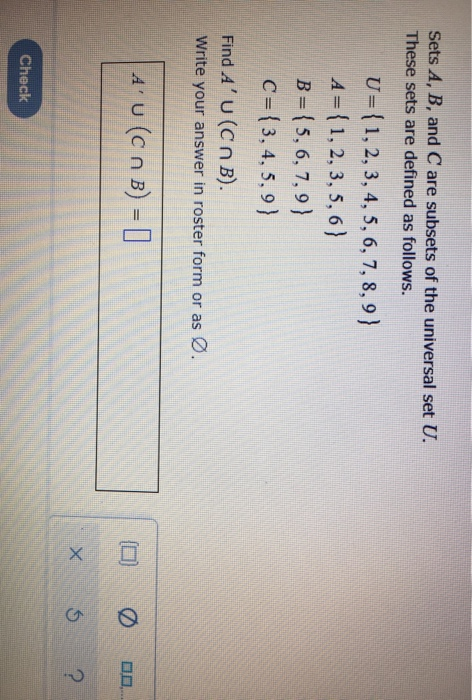 Solved Set A And The Universal Set U Are Defined As Follo Chegg Com