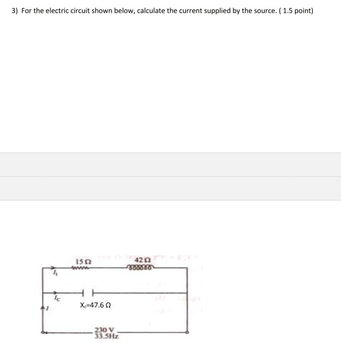 Solved 3) ﻿For the electric circuit shown below, calculate | Chegg.com