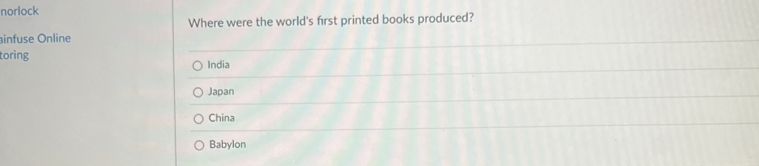 Solved Where were the world's first printed books