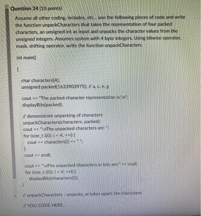 Solved C++, please answer the question where it says 