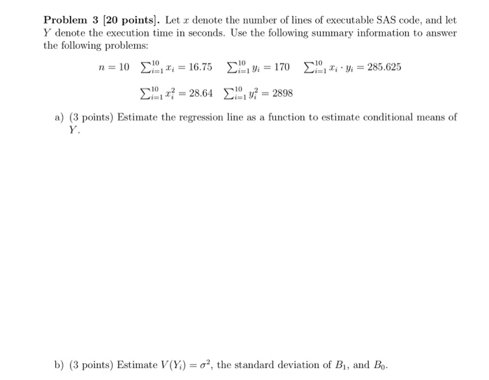 Solved Problem 3 (20 points). Let x denote the number of | Chegg.com