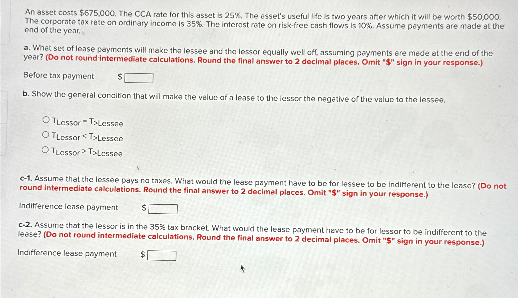 Solved An Asset Costs The Cca Rate For This Asset Chegg Com