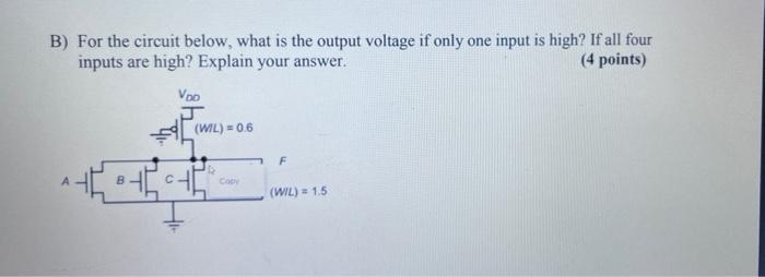 Solved B) For the circuit below, what is the output voltage | Chegg.com
