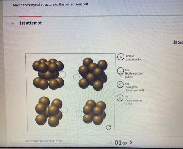 Solved Match each crystal structure to the correct unit | Chegg.com