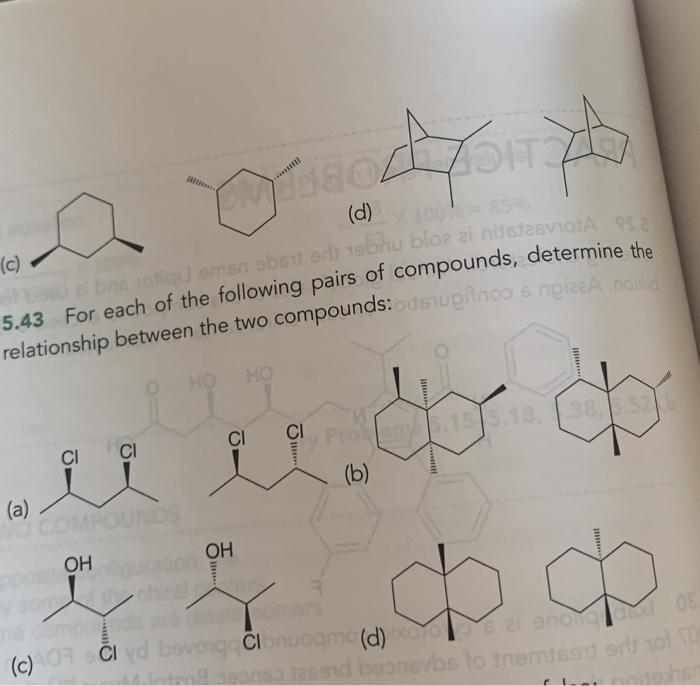 Solved 5.42 For each of the following pairs of compounds, | Chegg.com