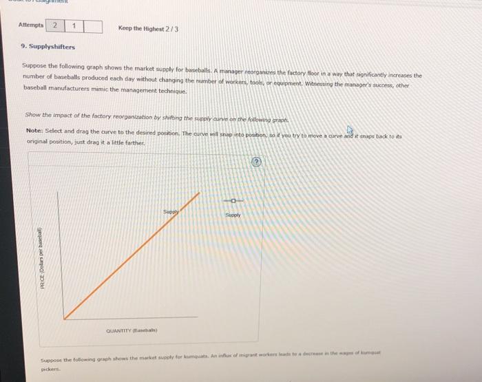 Solved கண்ட கார் aal aata at a 9. Supplyshifters Suppose | Chegg.com