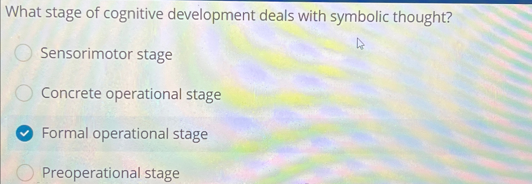 Symbolic thought preoperational outlet stage