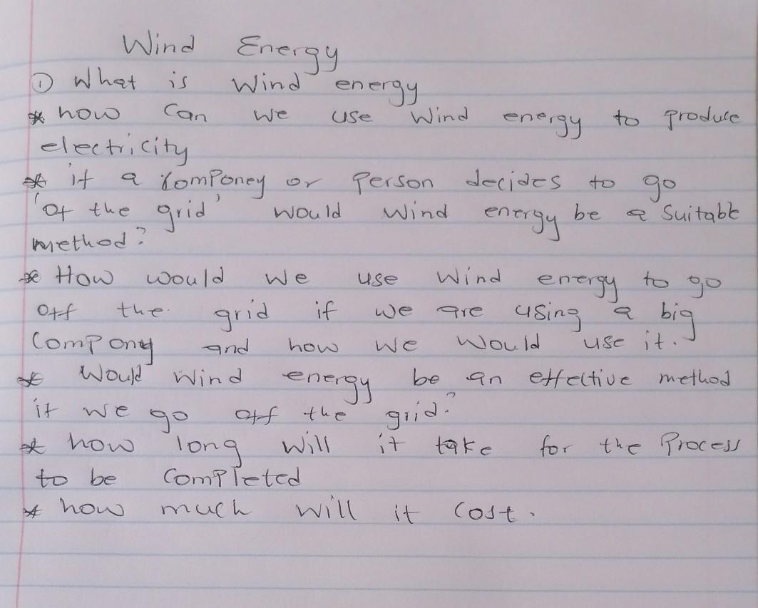 Solved Wind Energy Wind Energy 1 What * How Use Wind Energy 