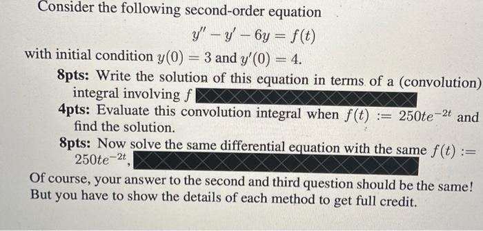 Solved Consider the following second-order equation | Chegg.com
