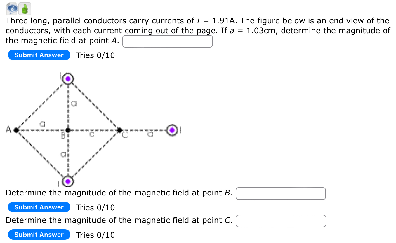 Solved Three long, parallel conductors carry currents of | Chegg.com